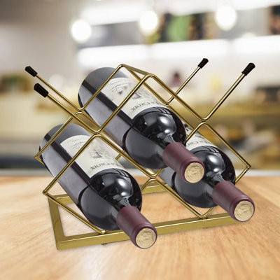 Wine Storage Uxcell Countertop Wine Rack - Metal 6 Bottle Holder Stand, Freestanding For Table, Cabinet, Bar - Compact Storage, Black Wine Bottles